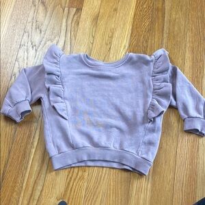 Zara Purple Ruffled Sweatshirt Cozy